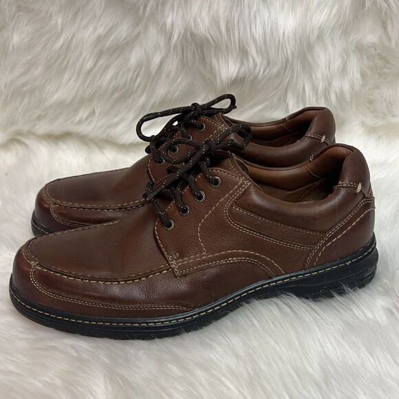 Johnston & Murphy Colvard Moc Toe XC4 Mahogany Leather‎ Loafer Size 9 B27